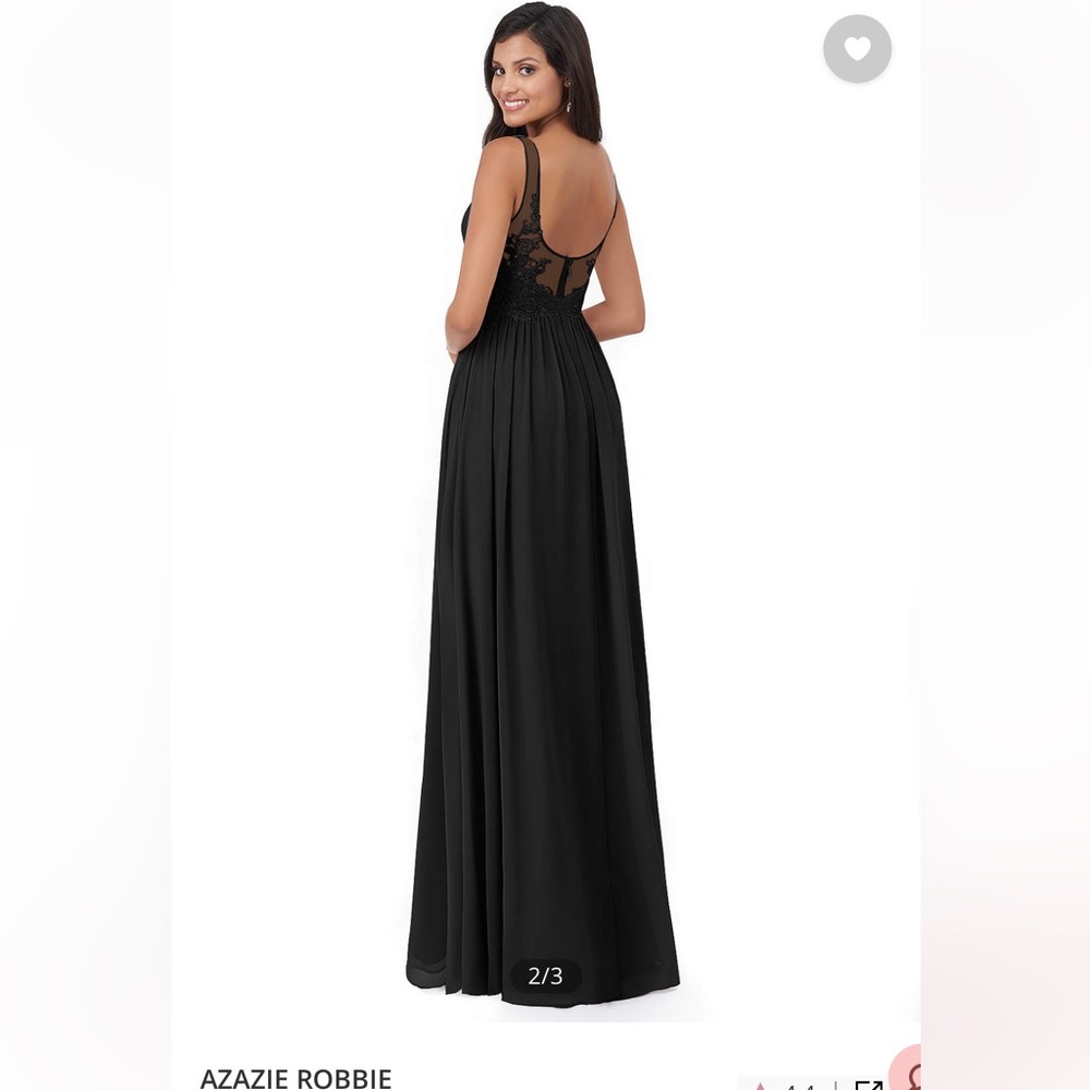 Azazie Robbie custom size in black (size 2-4) - Picture 4 of 6